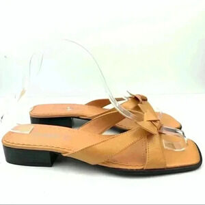 Michelle D sandals rumba 7 melon leather slides 90s Y2k